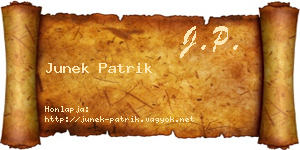 Junek Patrik névjegykártya